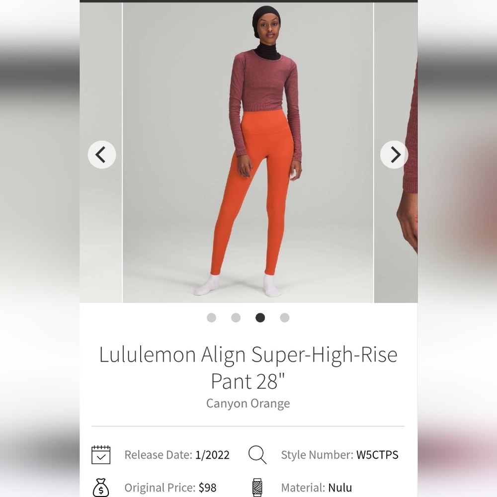 lululemon Align Super-High-Rise Leggings in Canyon Orange Size 2